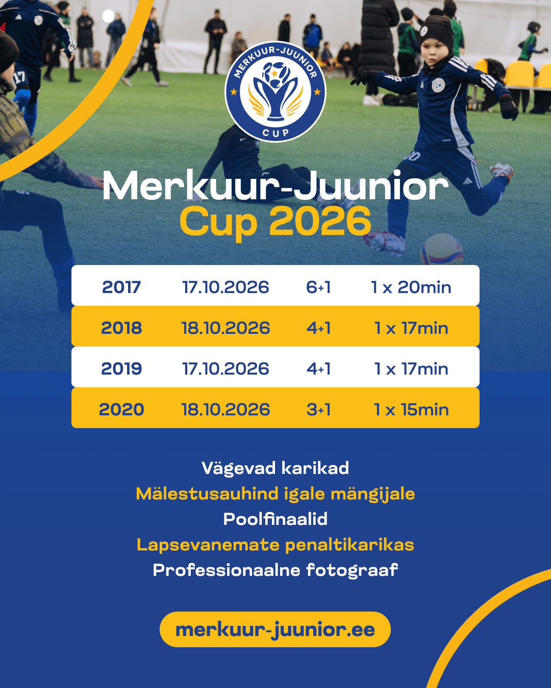 Merkuur-Juunior Cup 2026 turniiri info